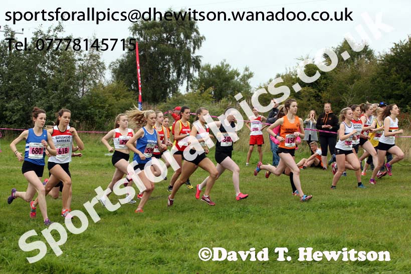 Womens under-17s and 20s, Start Fitness North Eastern Harrier League, Tanfield, County Durham. Photo: David T. Hewitson/Sports for All Pics